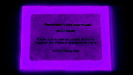 Glow in The Dark Pigment Powder - Neutral and Fluorescent Color for Art Painting, Fine Art, Nail Art Paint, and DIY Crafts - Long Lasting, 10+ Color Options - Fluorescent Purple - (60 Grams/ 2.12 oz)