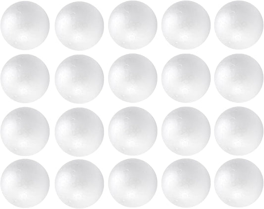 Crafjie Craft Foam Balls 2.75 Inches in Diameter 20-Pack, Smooth Polystyrenets Foam Ball, for Decoration Household School Projects DIY Arts and Craft, White