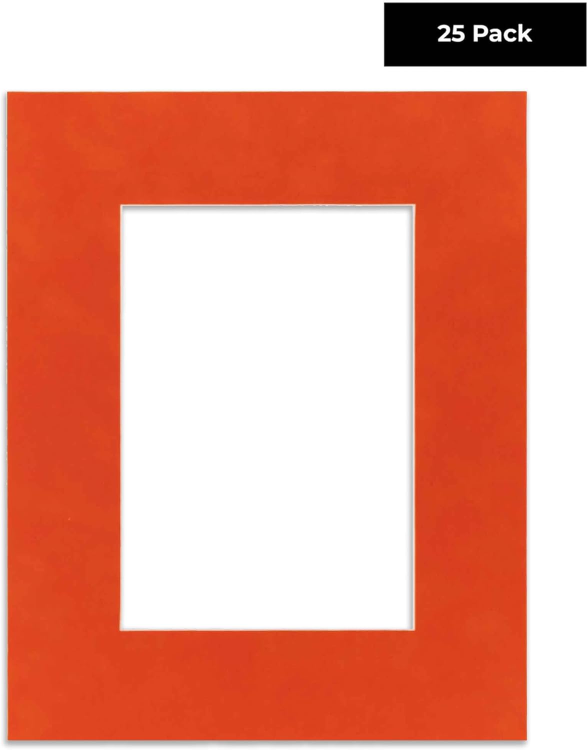 Pack of 25 Acid Free 11x14 Mats Bevel Cut for 8.5x11 Photos - Orange Suede Precut Matboards For Pictures, Photos, Framing - 4-ply Thickness