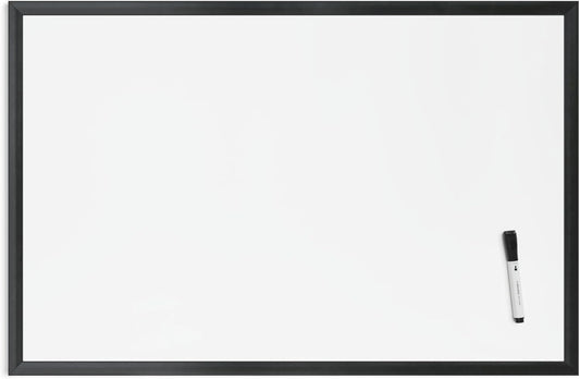 U Brands Magnetic Dry-Erase Board, 36 X 24 Inches, Black Wood Frame (311U00-01)