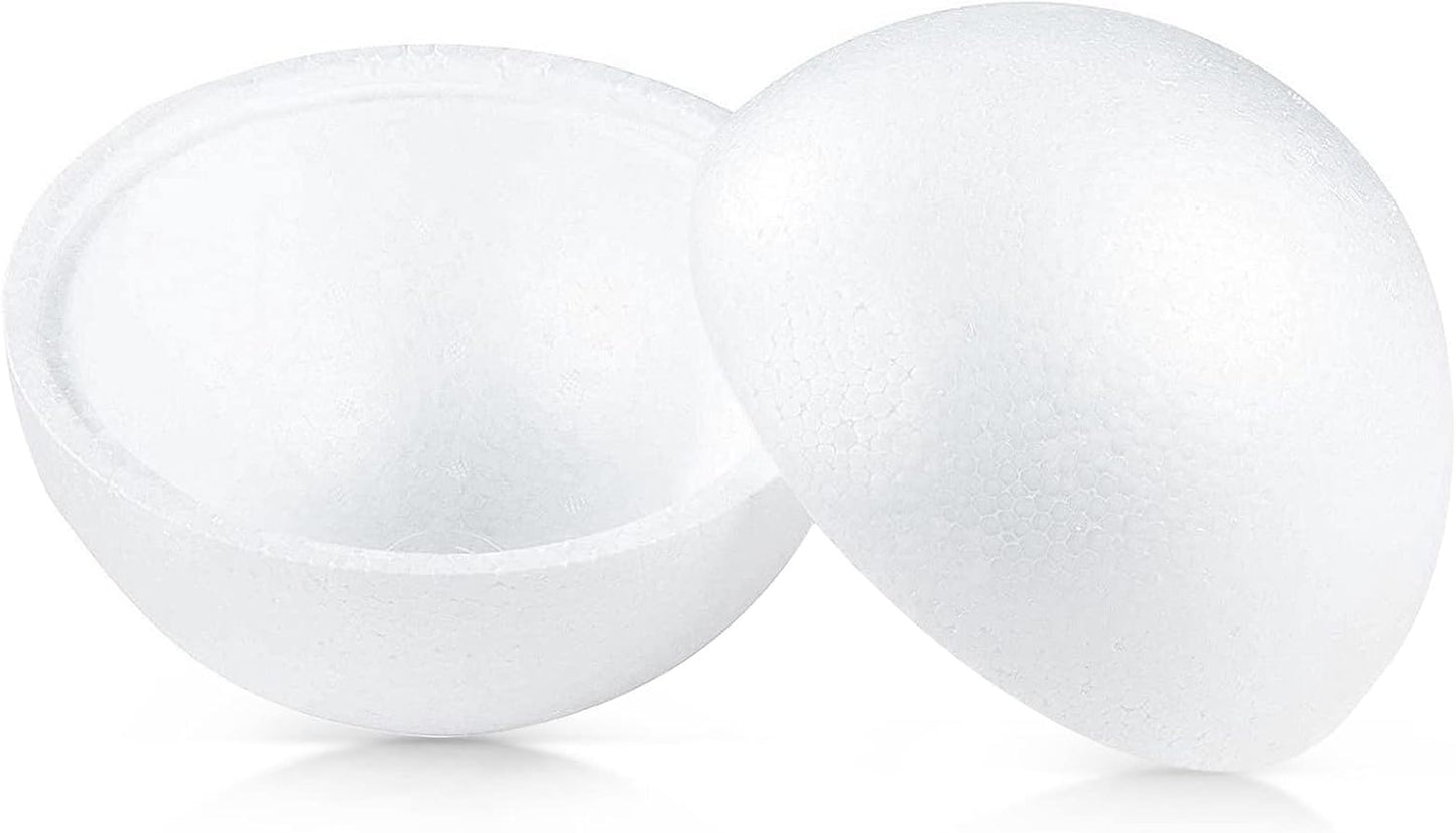Half Foam Ball 2-Pack - 7.8 x 7.8 x 3.9 in, White - DIY Art Craft & Modeling Supply - Sphere Dome for Crafts Projects