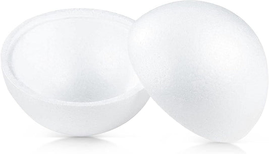 Half Foam Ball 2-Pack - 7.8 x 7.8 x 3.9 in, White - DIY Art Craft & Modeling Supply - Sphere Dome for Crafts Projects
