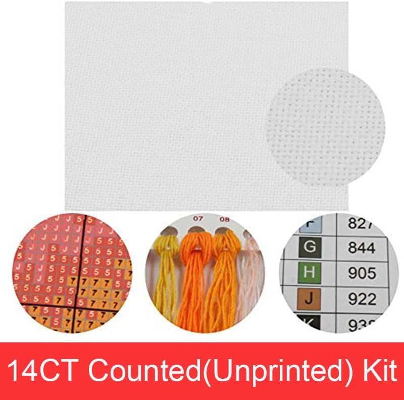 Maydiyer Counted Cross Stitch Kits Full Range of Embroidery Starter Kits for Beginners DIY 14CT Embroidery Kit for Girls-The Starry Night of Van Gogh 18.1×13.8 inch