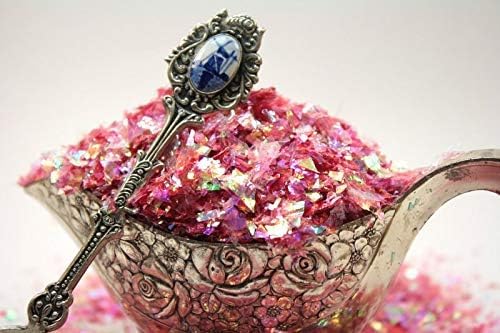 Red-Iridescent Ice Flakes- Iridescent Ice Glitter Flakes for Nail Art - Lightweight Holographic Polyester - 311-4338 - 1/2 oz (14 grams)