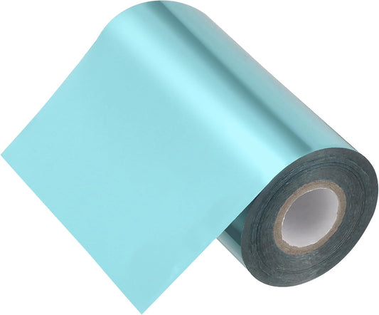 PATIKIL 5"x400Ft Hot Stamping Foil Paper, Heat Transfer Hot Stamping Paper Foil Roll for Leather DIY Logo Decor Craft Gift Package Scrapbook Card, Light Blue
