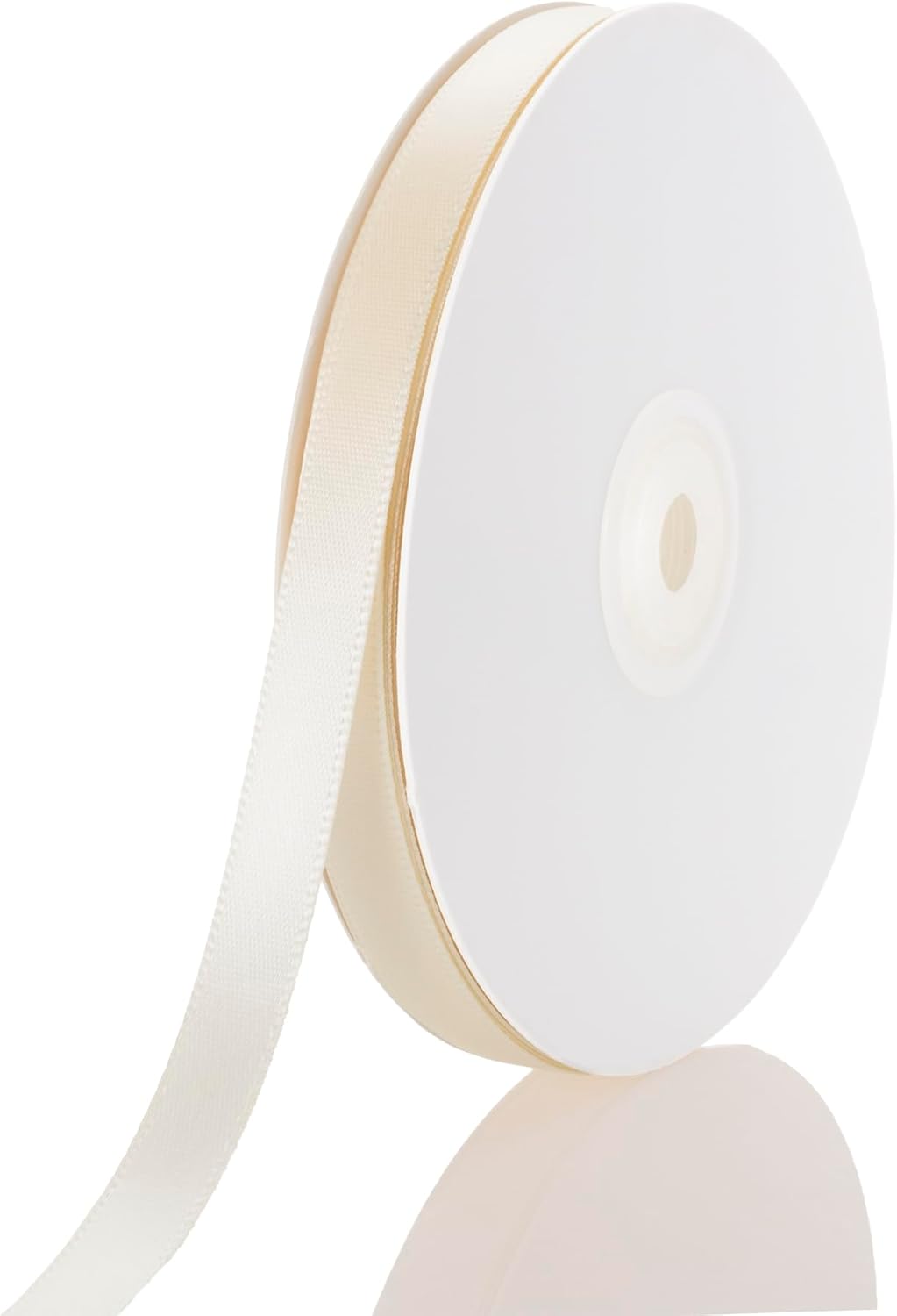 3/8 Inch Ivory Ribbon, 50 Yards Craft Polyester Satin Ribbon Perfect for Gift Wrapping, Handmade Roses, Wedding Party Decorations and DIY Crafts