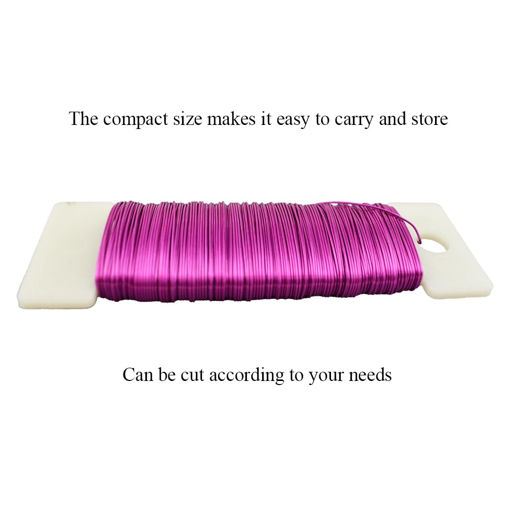 HAHIYO 26Gauge Pink Metal Floral Wire - 1 Roll, 38 Yards (115 Feet) - Flexible Paddle Wire for Craft, Christmas Wreath, Flower Arrangement, Bouquet Wrapping, Wedding, DIY
