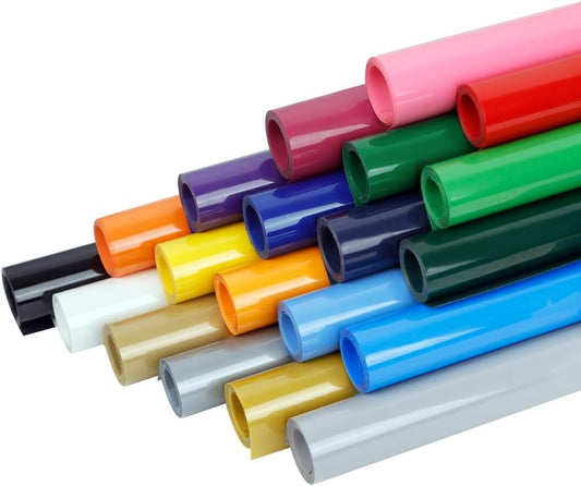 FUNKAKA Heat Transfer HTV Vinyl Bundle, 20 Rolls 12" x 3ft Iron On Vinyl for T-Shirt 20 Assorted Colors Glossy Adhesive HTV Vinyl for All Cutter Machines Easy to Cut