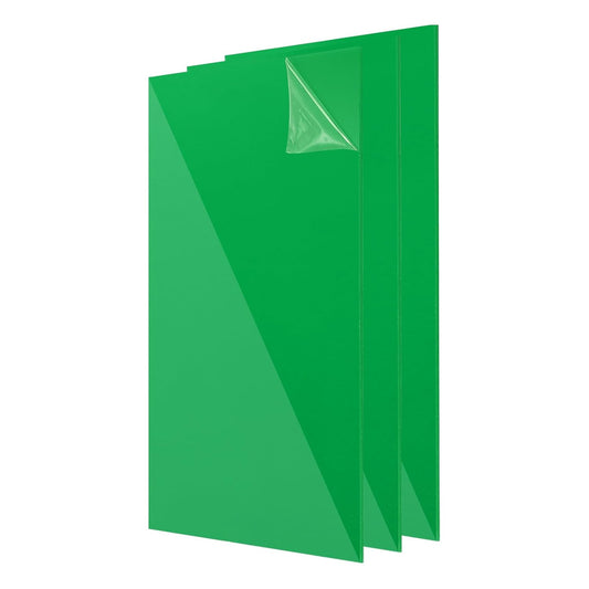 uxcell 3Pcs Acrylic Sheets 12x8 Inch Acrylic Panel 1/8 Inch-3mm Plastic Board for Picture Frames Sign Holders DIY Display Projects Craft, Clear Green