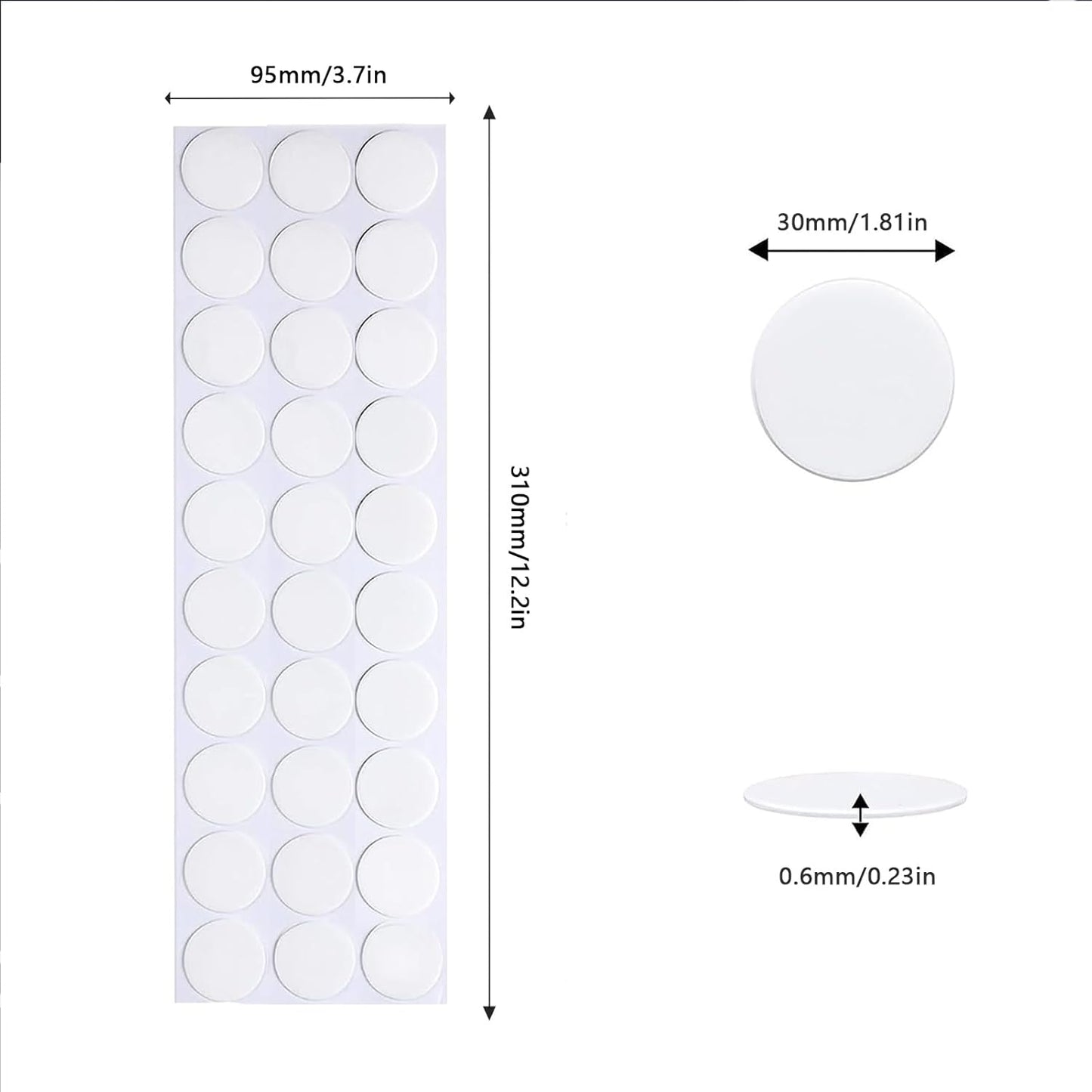 Adhesive Stick dots Two-Sided Sided Mounting Putty Stick Tack for Wall Hanging Crafts Balloons Festival Party Decorations,Clean Removable(1.8"*1.8"-500)