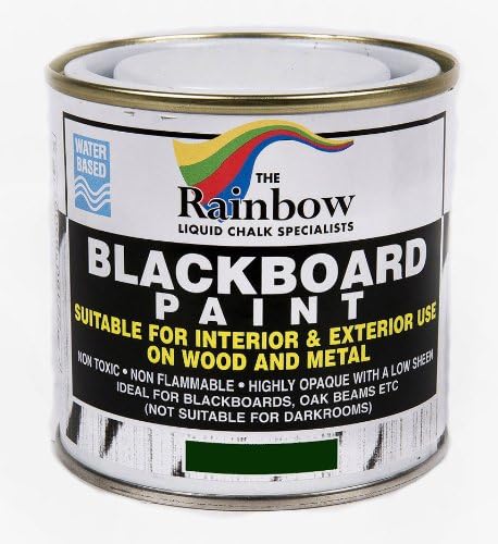 Chalkboard Blackboard Paint - Brush on Wood, Metal, Glass, Wall, Plaster Boards Sign, Frame or Any Surface. Use with Chalk Pen Wet Erase, Non-Toxic - Matte Finish [Green] - (8.5oz Cover 32 sf)