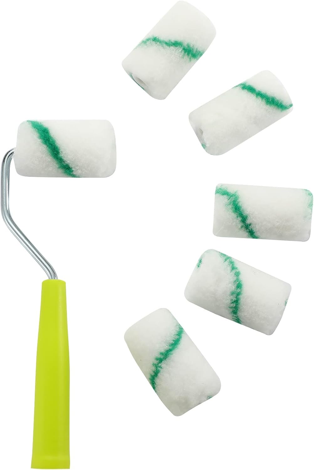 Paint Roller,High-Density Fabric Roller with Frame,Tray,Mini Paint Roller Refills, 2" Painting Supplies for Smaller DIY Stenciling Projects(Pack of 8)