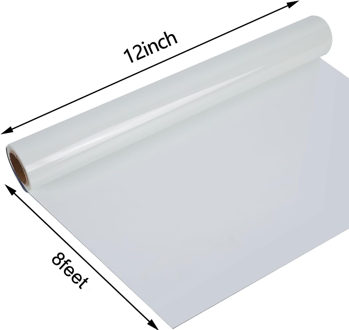 guangyintong Reflective White Heat Transfer Vinyl HTV Rolls, 12" x 8ft Reflective Iron on Vinyl for T-Shirts, White HTV Vinyl for All Cutter Machine Easy to Cut & Weed for HTV DIY Design