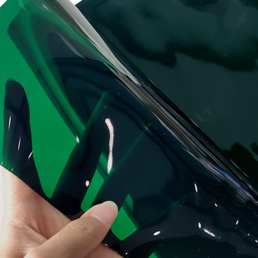 HYANG Blackish Green Solid Colors Transparent PVC Super Clear Holographic Vinyl 1 Roll 12" x 47" (30cm x 120cm) for DIY Bows Earrings Bags DIY Crafts Making