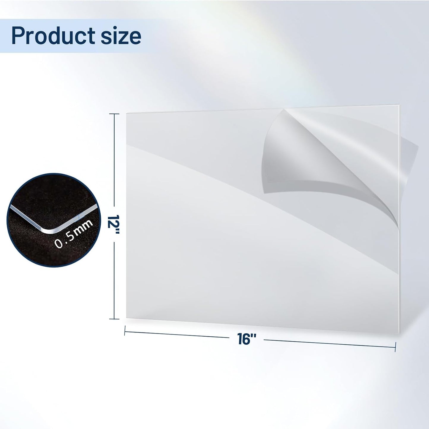 10 Pack 12”x16” x0.02” Clear PET/Plexiglass Sheet, Transparent Flexible Plastic Sheet 12x16, 0.02” Clear Plastic Sheet for Crafts, Picture Frames, Painting, Sign Blank