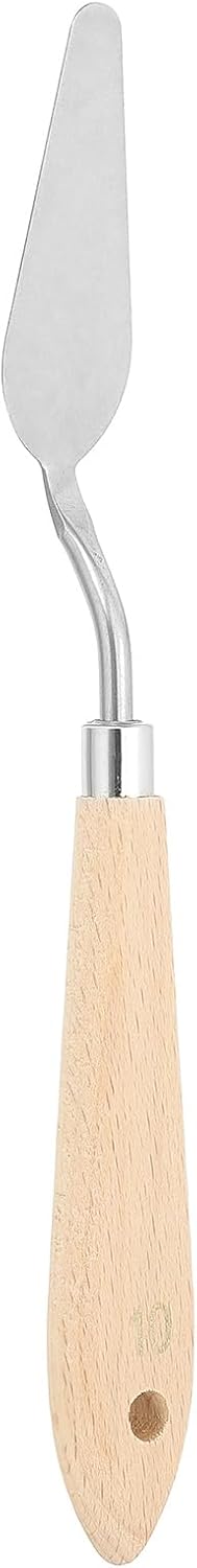 PATIKIL Art Spatula, No.10 20mm Stainless Steel Flexible Palette Knife Painting Knife Painting Spatula Oil Painting Mixing Scraper with Wood Handle for Canvas Acrylic Painting, Brown