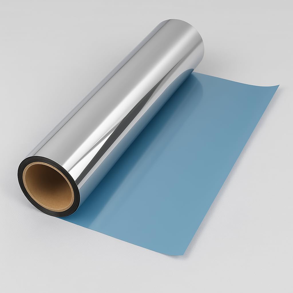 Rockrose Professional Window Tint for Home – One Way Privacy Window Film for Home Offices Heat Blocker Reflective Adhesive Mirror Tint with 99% UV Block – Blue-Silver 24 in x 25FT