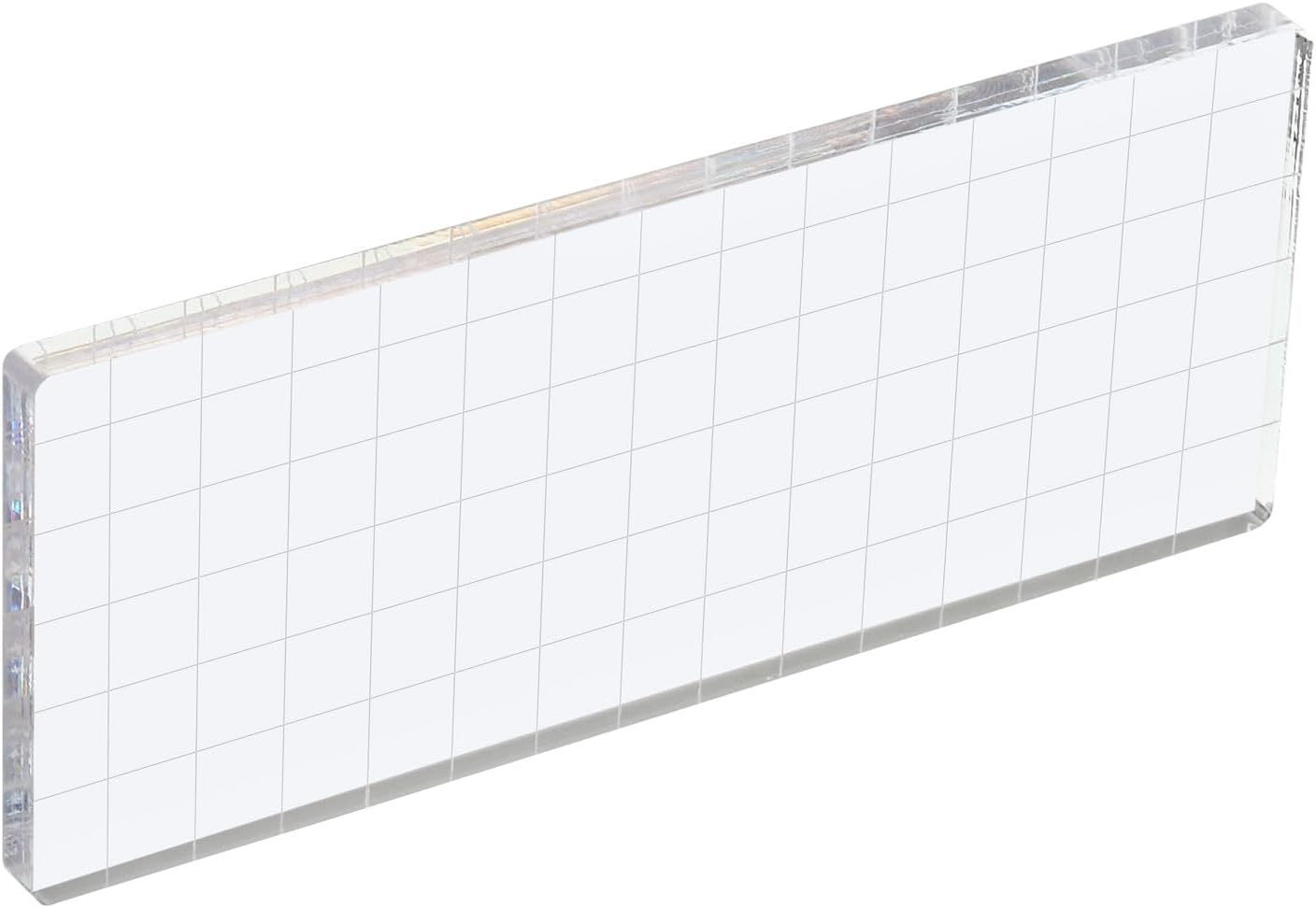 PATIKIL 6" x 3" Acrylic Stamp Block, Clear Stamping Block with Grid Lines Decorative Mounting Blocks Square for Scrapbooking DIY Crafts Card Making