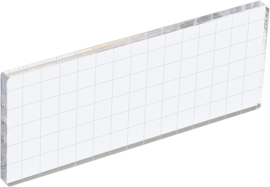 PATIKIL 6" x 3" Acrylic Stamp Block, Clear Stamping Block with Grid Lines Decorative Mounting Blocks Square for Scrapbooking DIY Crafts Card Making