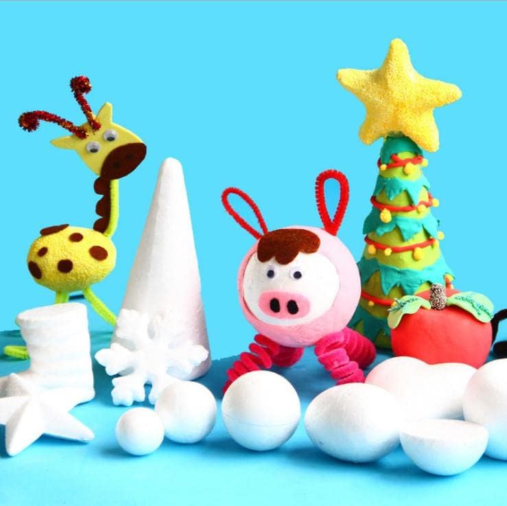 Crafare 2.35 Inch 30 Pack Foam Balls for Crafts White Polystyrene Craft Foam Balls for Art Household School Projects Party Decoration