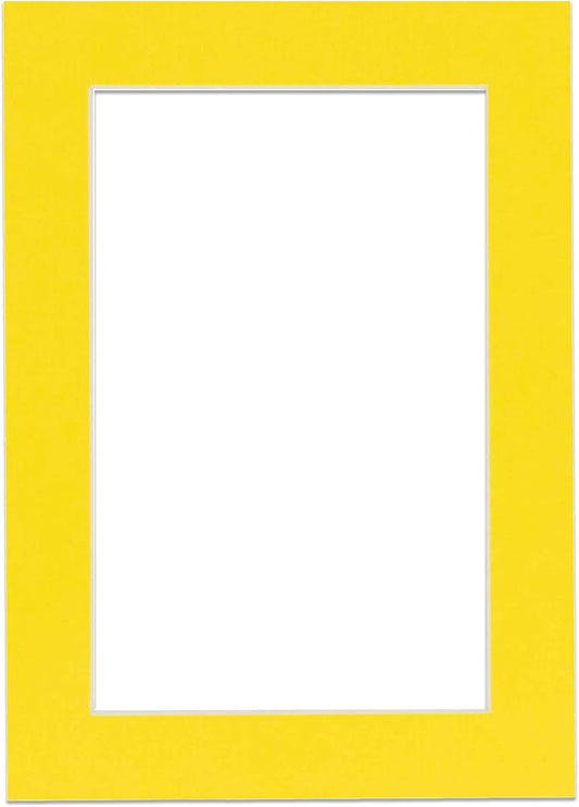 8x10 Mat Bevel Cut for 5.5x8.5 Photos - Acid Free Yellow Precut Matboard - for Pictures, Photos, Framing - 4-ply Thickness