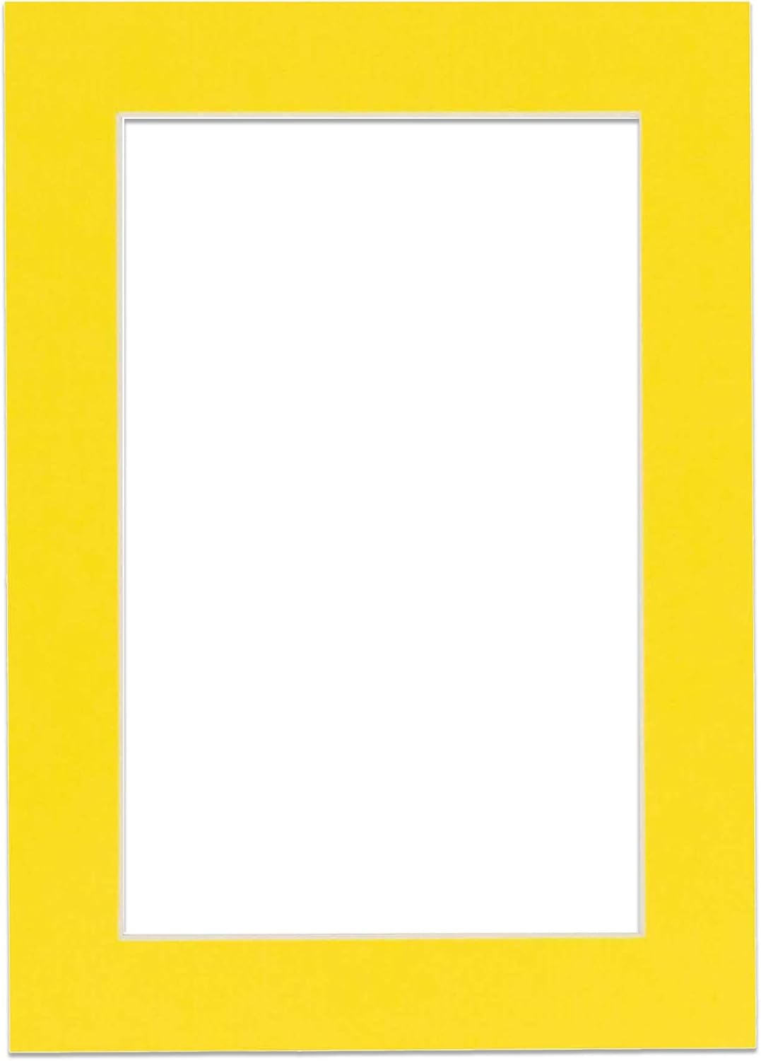 8.5x11 Mat Bevel Cut for 7x9 Photos - Acid Free Yellow Precut Matboard - for Pictures, Photos, Framing - 4-ply Thickness