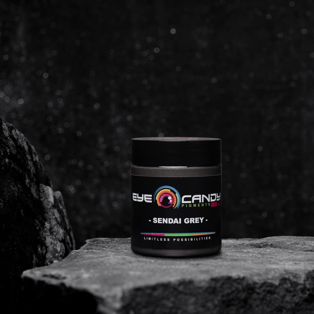 Eye Candy Pigments Premium Grey Mica Powder - Sendai Grey (25gr) - for Epoxy, Resin, Soap, Paint, Woodworking, Acrylic Pouring, Bath Bombs, Fishing Lures - DIY Arts and Crafts Additive