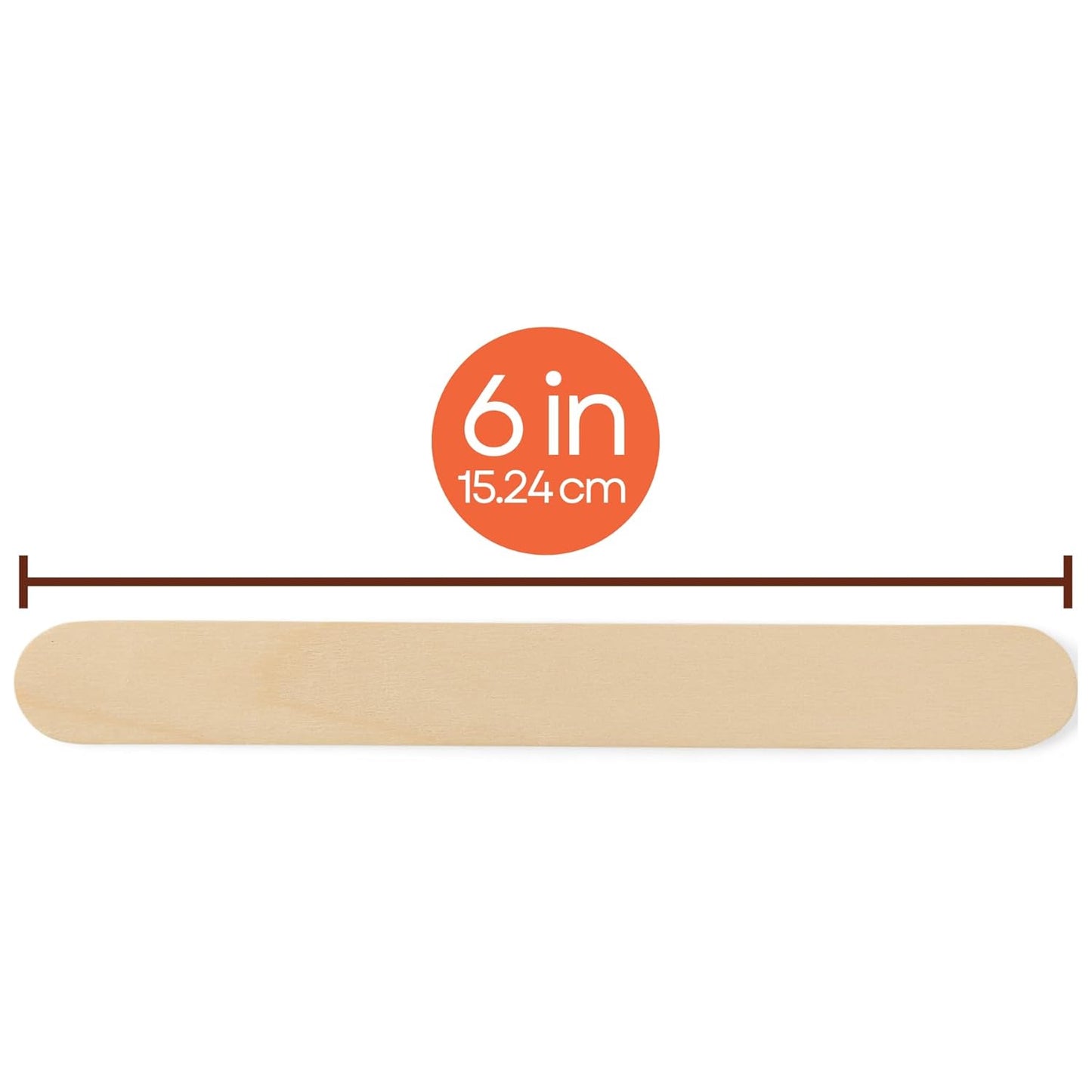 Caring Wood Tongue Depressors, Standard 6 Inch Length, Non-Sterile, High-Quality Wood, Unflavored, Splinter-Free, Versatile for Medical, Beauty, Arts, Crafts, and More - 500 Count Box