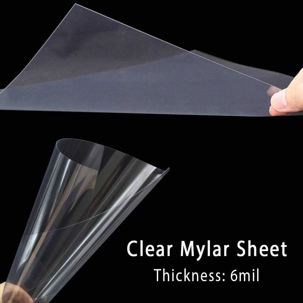 EGOSKY 26 Pack 6 Mil Mylar Sheets, 12" x 12" Clear Blank PET Blank Stencil Material, Make Your Own Stencil for Silhouette, Cricut Vinyl