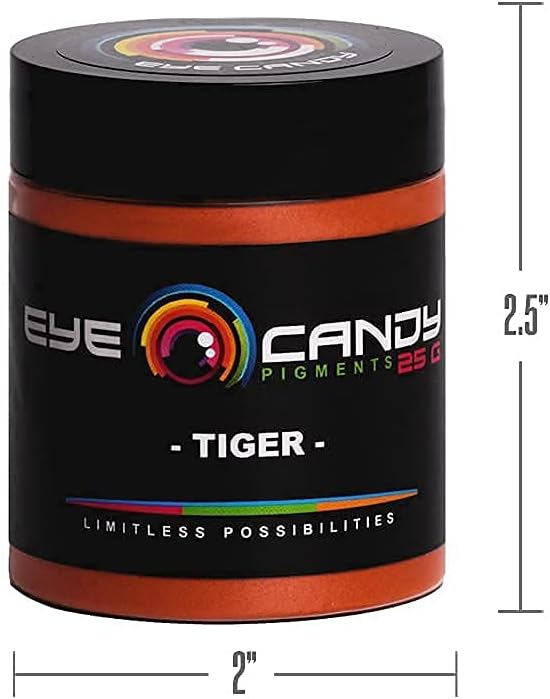 Eye Candy Pigments Premium Orange Mica Powder - Tiger (25gr) - for Epoxy, Resin, Soap, Paint, Woodworking, Acrylic Pouring, Bath Bombs, Fishing Lures - DIY Arts and Crafts Additive