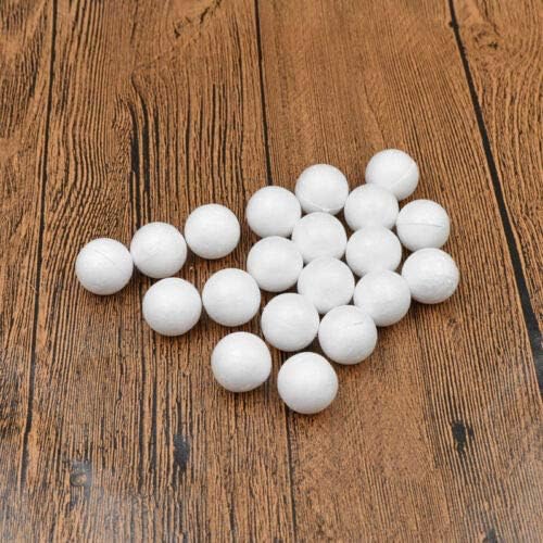 hesmartly 50-Pack 1Inch White Craft Balls for Crafts, Smooth Round White Foam Balls, Craft Supplies for DIY Decorations