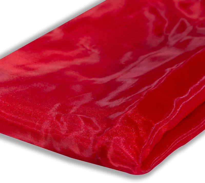 Fynite Red Organza Fabric by The Yard | 10 Yard Long | 44" Wide | Bridal Soft Sheer Organza Tulle for DIY Wedding Dress Fashion Craft Decorations