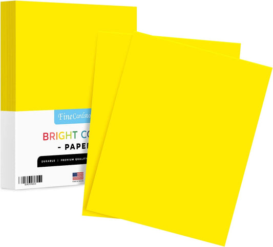 8.5 x 11" Yellow Color Paper Smooth, for School, Office & Home Supplies, Holiday Crafting, Arts & Crafts | Acid & Lignin Free | Regular 20lb Paper - 100 Sheets