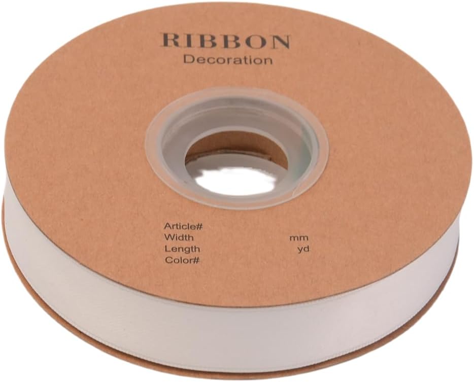 Double Side Satin Ribbon, Continuous 20 Yards,Use for Craft Bows Bouquet, Gift Wrapping, Wedding Decoration, Floral Arrangement (White, 4/5 inch)