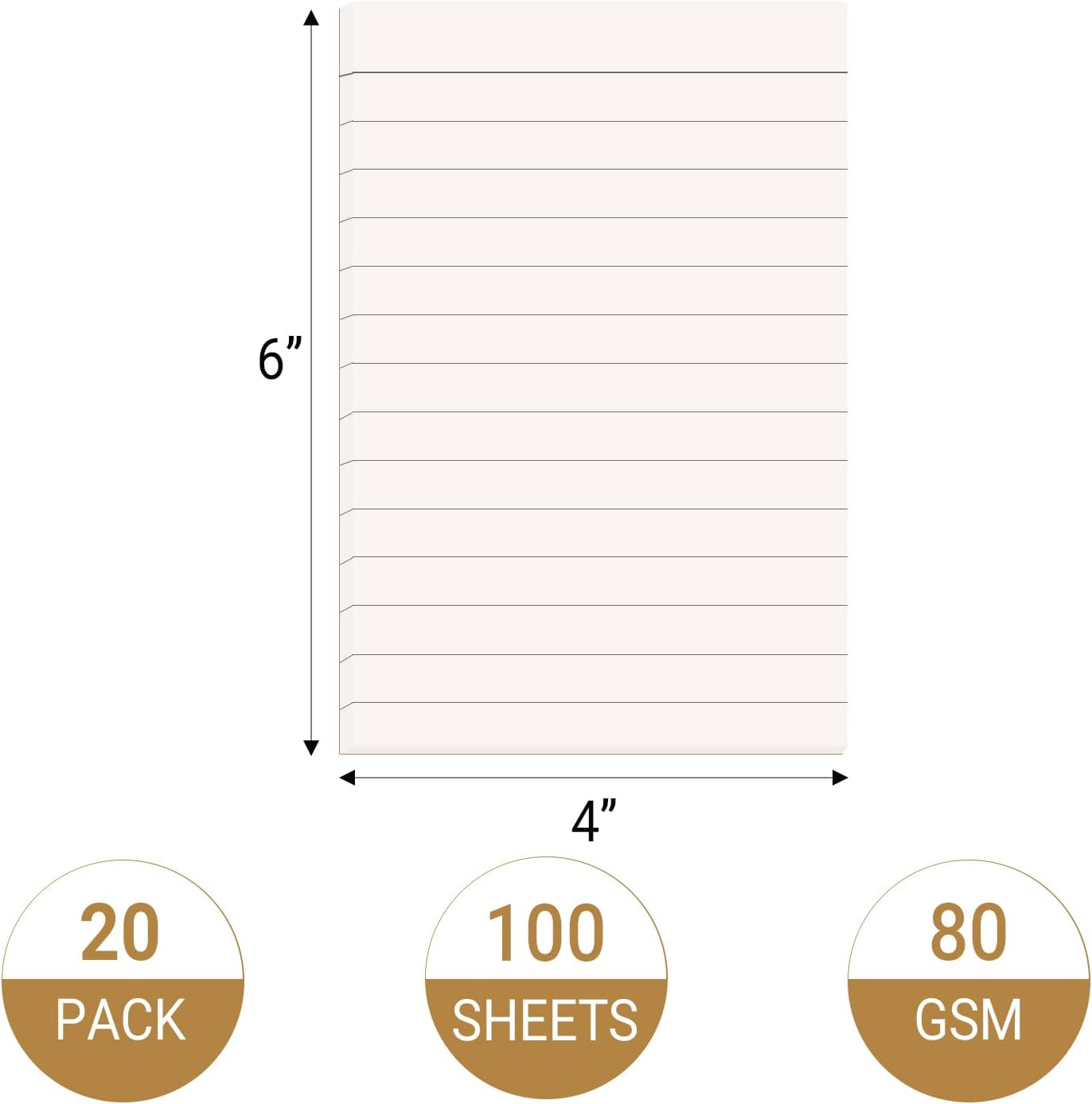 20 Pack Lined Memo Pads 4”x6” Note Pads - 100 Sheets Each Lined Paper Notepad- Small Memo Scratch Pad Writing Pads(Double Sided Printed)