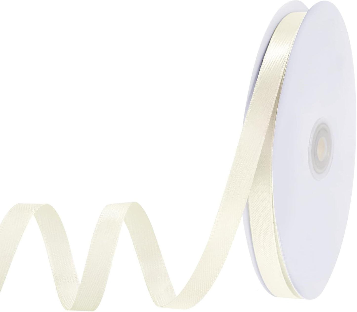 120 Yards Cream Ribbon 3/8 Inch Ivory Satin Ribbon Thin Ribbons for Gift Wrapping Cake Wedding Invitation Bride Bracelet Hair Bows Christmas Crafts Gift Bags Balloons String