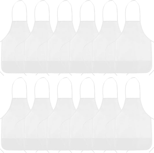 CHRORINE 6/12/24 Pack Kids Painting Apron Toddler Art Aprons for Kids Paint Apron Smock for Painting Cooking Craft Activity