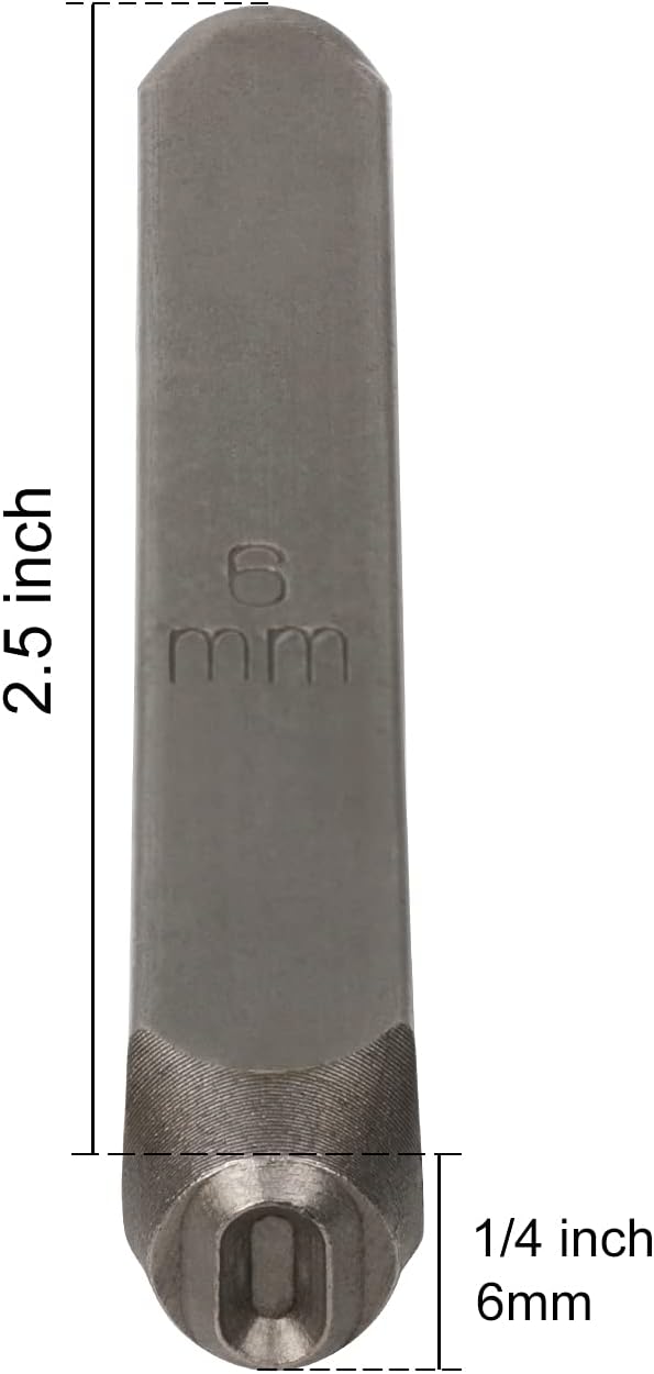 YKLP 1/4" Metal Number Stamps Set, 6mm Steel Number Punch DIY Tool for Leather, Brass, Aluminum, Mild Steel 9Pcs(0-9)