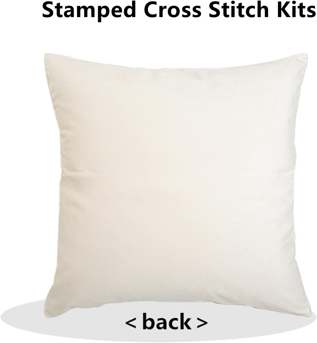 Stamped Cross Stitch Kits for Adults Beginners Pillow Needlepoint Kit with Embroidery Pattern Needlework Kit Prestamped Stitches Kit 11CT Cross Stitching-Cat Reading 18x18 inch