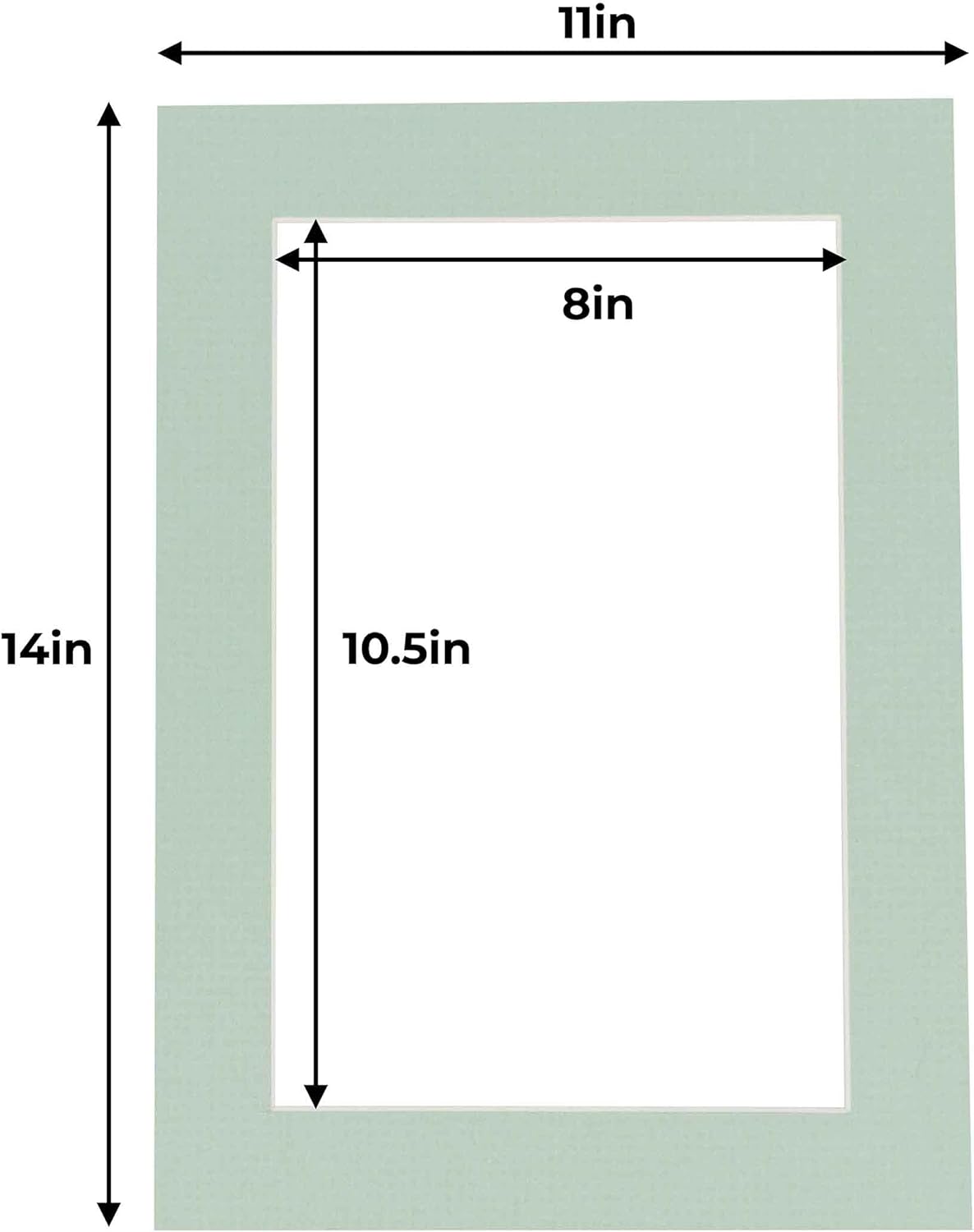 11x14 Mat for 8.5x11 Photo - Precut Honeydew Green Picture Matboard for Frames Measuring 11 x 14 Inches - Bevel Cut Matte to Display Art Measuring 8.5 x 11 Inches - Acid Free Pack of 25 MATS