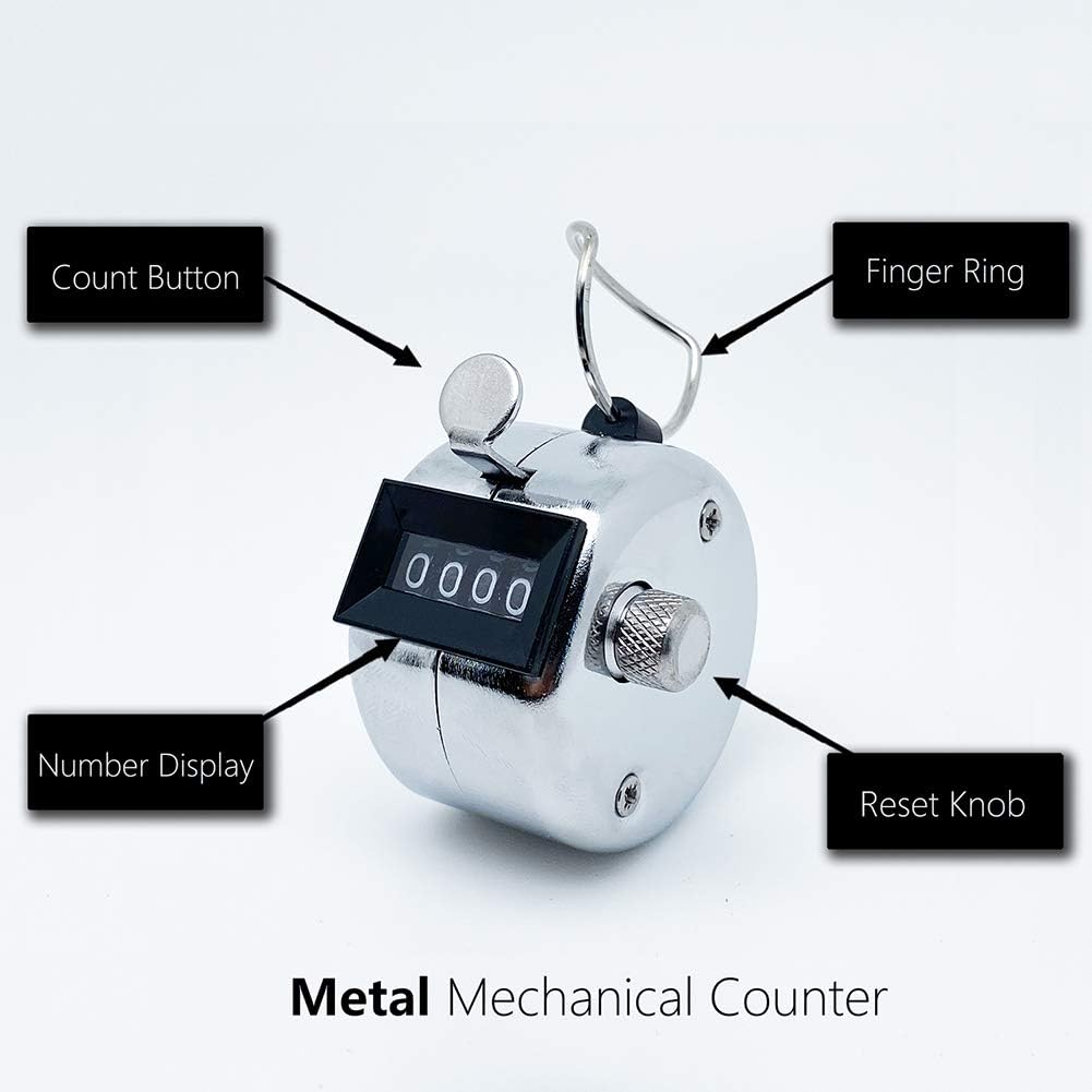 Amble Tally Clicker Counter, Metal Case Mechanical Clicker Digital Handheld Tally Counter with Nylon Lanyard