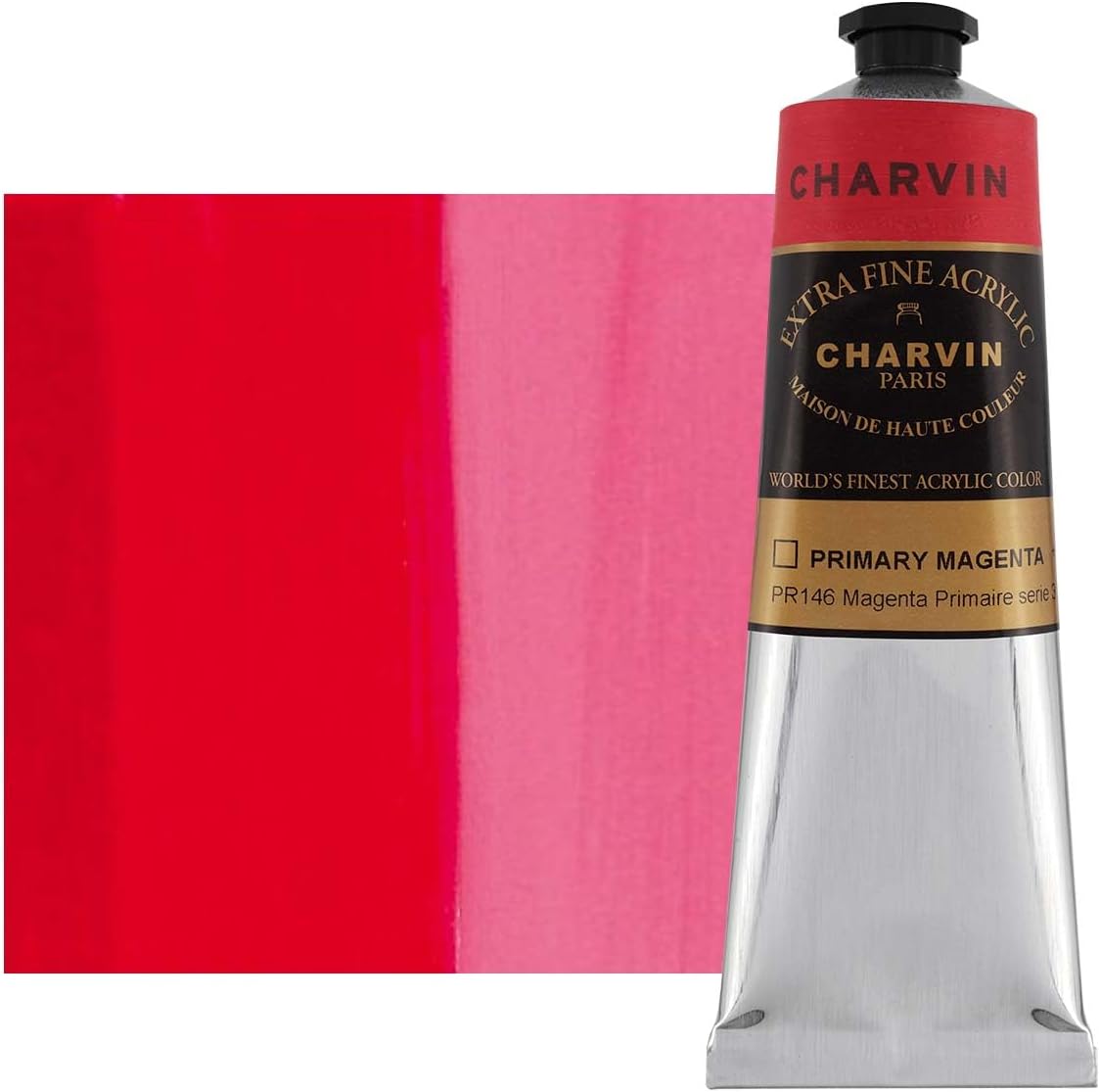 Charvin Extra Fine Professional Acrylic Paint - Magenta Red Primary, 150ml Tube, Triple-Milled, Lightfast Pigments, Open Stock Artist Acrylic Paints in Nature-Inspired Hues