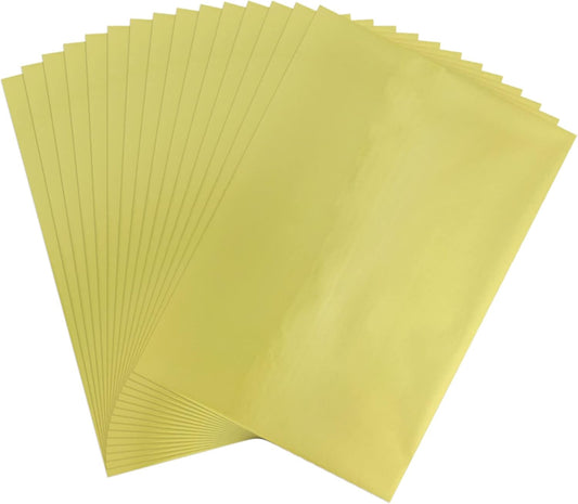 Briartw 20x29cm Hot Foil Paper 50 Sheets Pack Toner Reactive Foil Hot Stamping Foil Paper by Laser Printer and Laminator for Scrapbooking Craft Cardmaking DIY Album (Matte Gold, 50 Sheets)