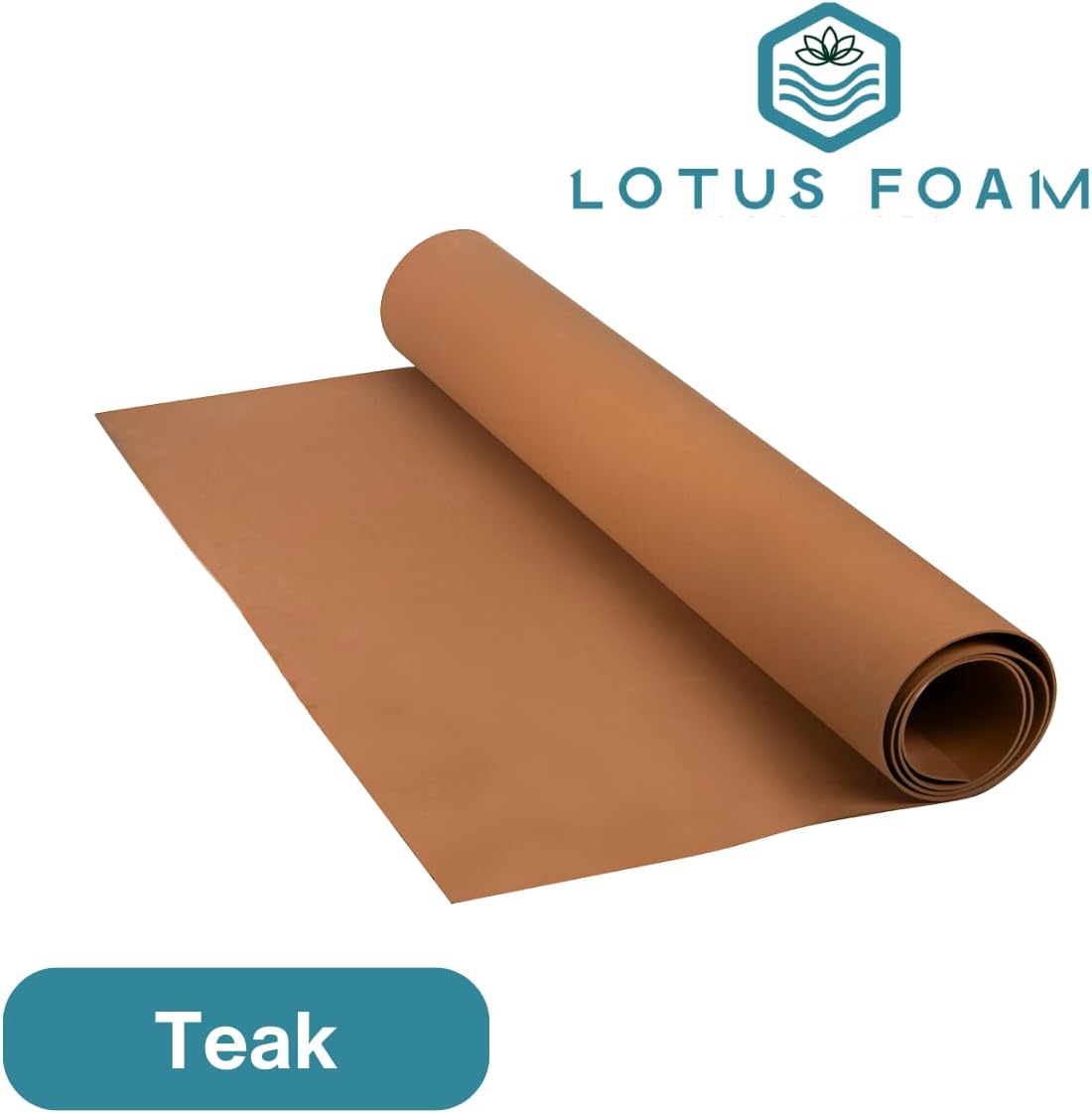 LotusFoam Large 3mm EVA Foam Sheet - 44"x 85" High Density Foam 130 kg/m3 for Cosplay, Costumes, Crafts, Flooring, Outdoor Use - 35 Colors (Teak) - Teak