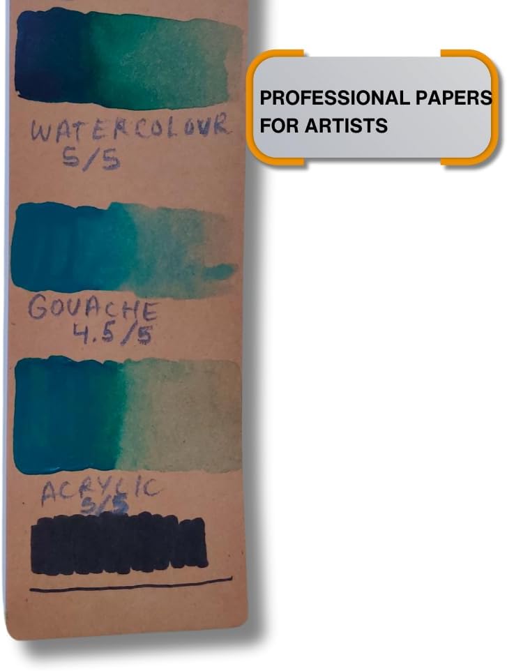 350 GSM DIY Premium Brown Kraft Bookmark Sketchpads, Ideal for Mixed Media and Fine Arts (Pack of 2)