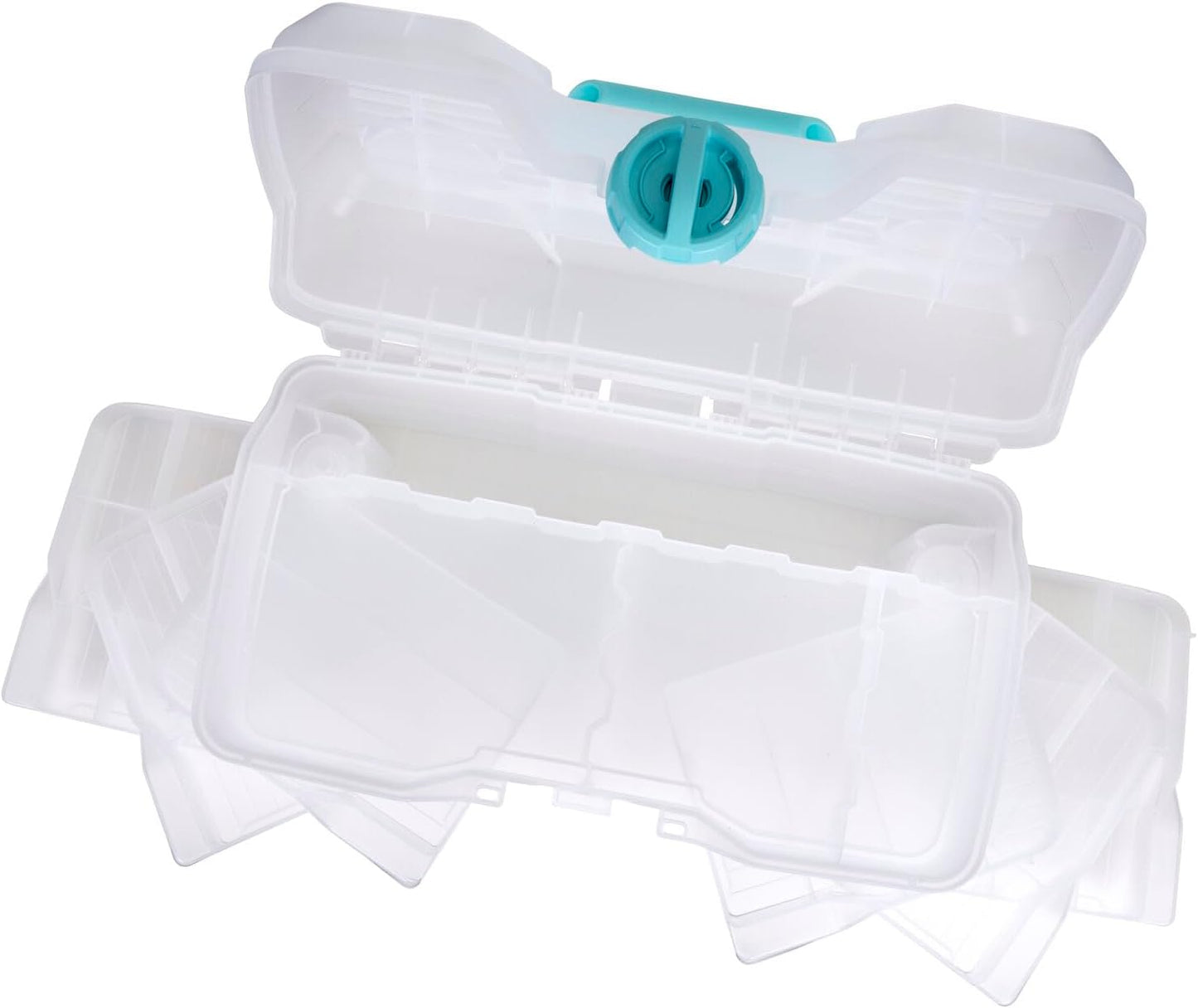 ArtBin Clear Plastic Organizer Small Parts Organizer - for DIY Arts & Crafts Storage Boxes & Organizers, Sewing Storage - Storage Box with Compartments, Project Box - Large (6 Pivot Trays) 6963PB