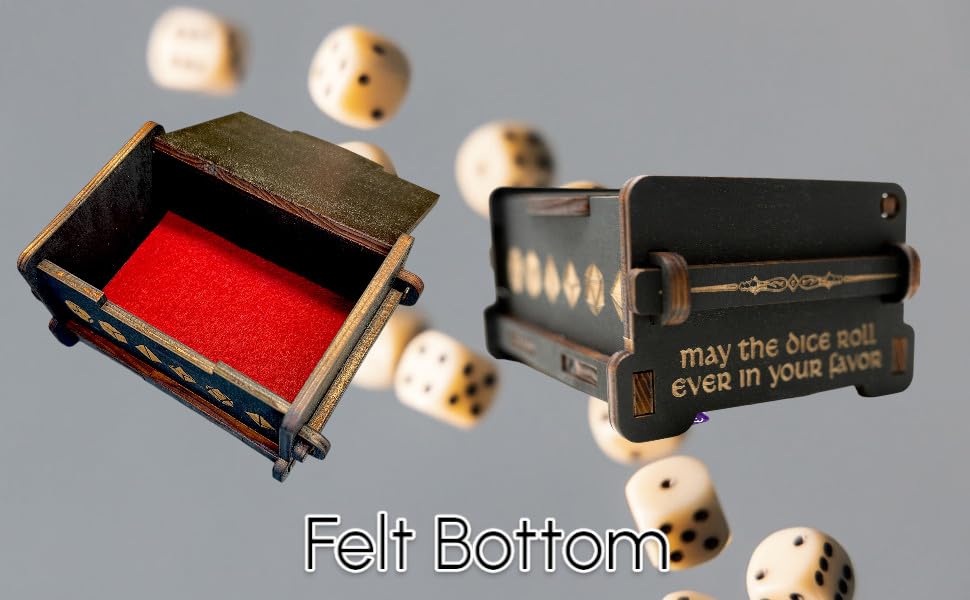 Dice Box - BLACK - 6x4x3 Also holds jewelry and great for desks and desk top items (Bard)