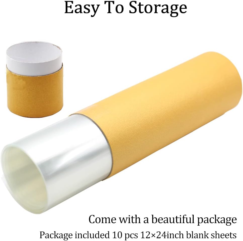 EGOSKY 10 Sheets 10 mil Mylar Sheet 12 x 24 inch Milky Translucent Plastic Blank Stencil, Make Your Own Stencil Template Material