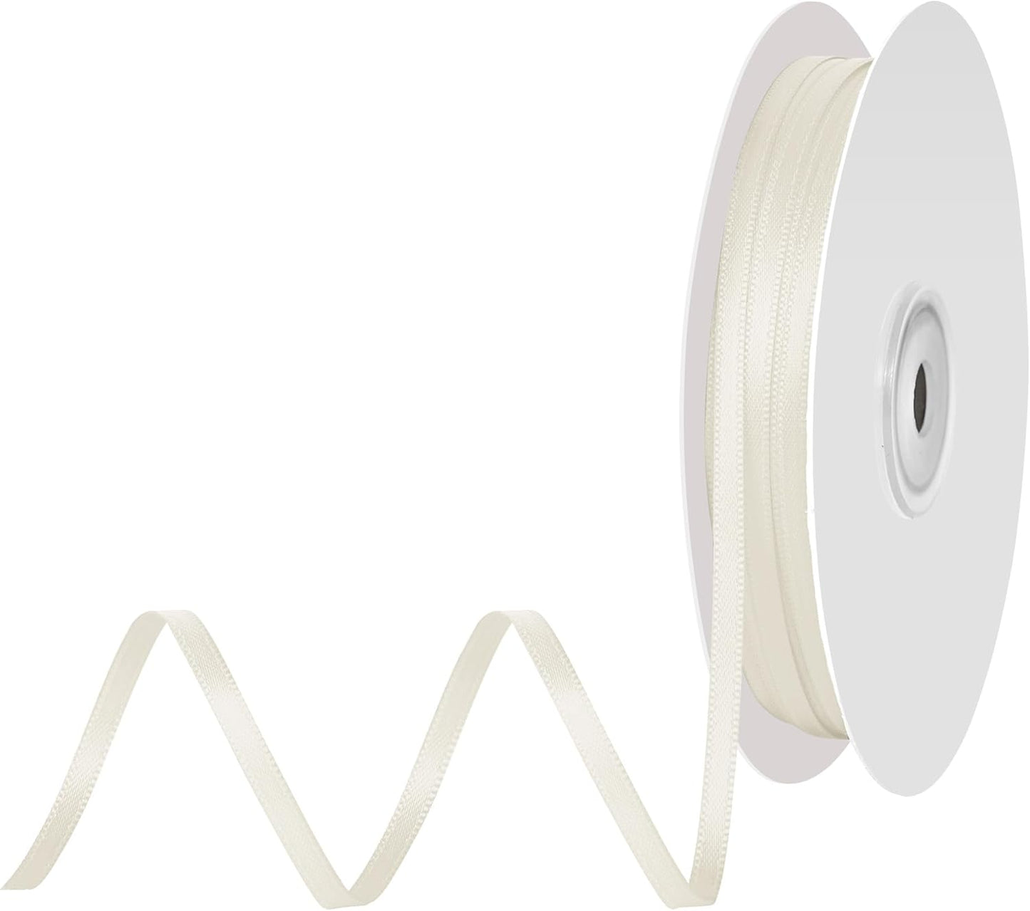 1/8 Inch X 100 Yards Ivory Satin Thin Ribbon Solid Color Double Faced Ribbons Perfect for Crafts Wedding Decor Bow Making Arts Sewing and More