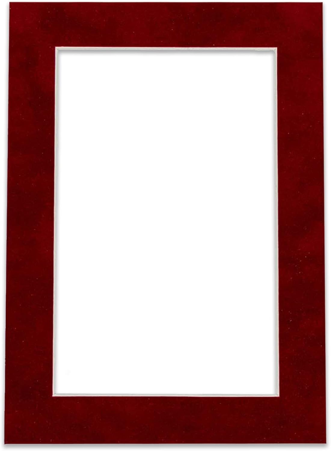 Poster Palooza 8.5x11 Mat Bevel Cut for 7x9 Photos - Acid Free Bright Red Suede Precut Matboard - For Pictures, Photos, Framing - 4-ply Thickness